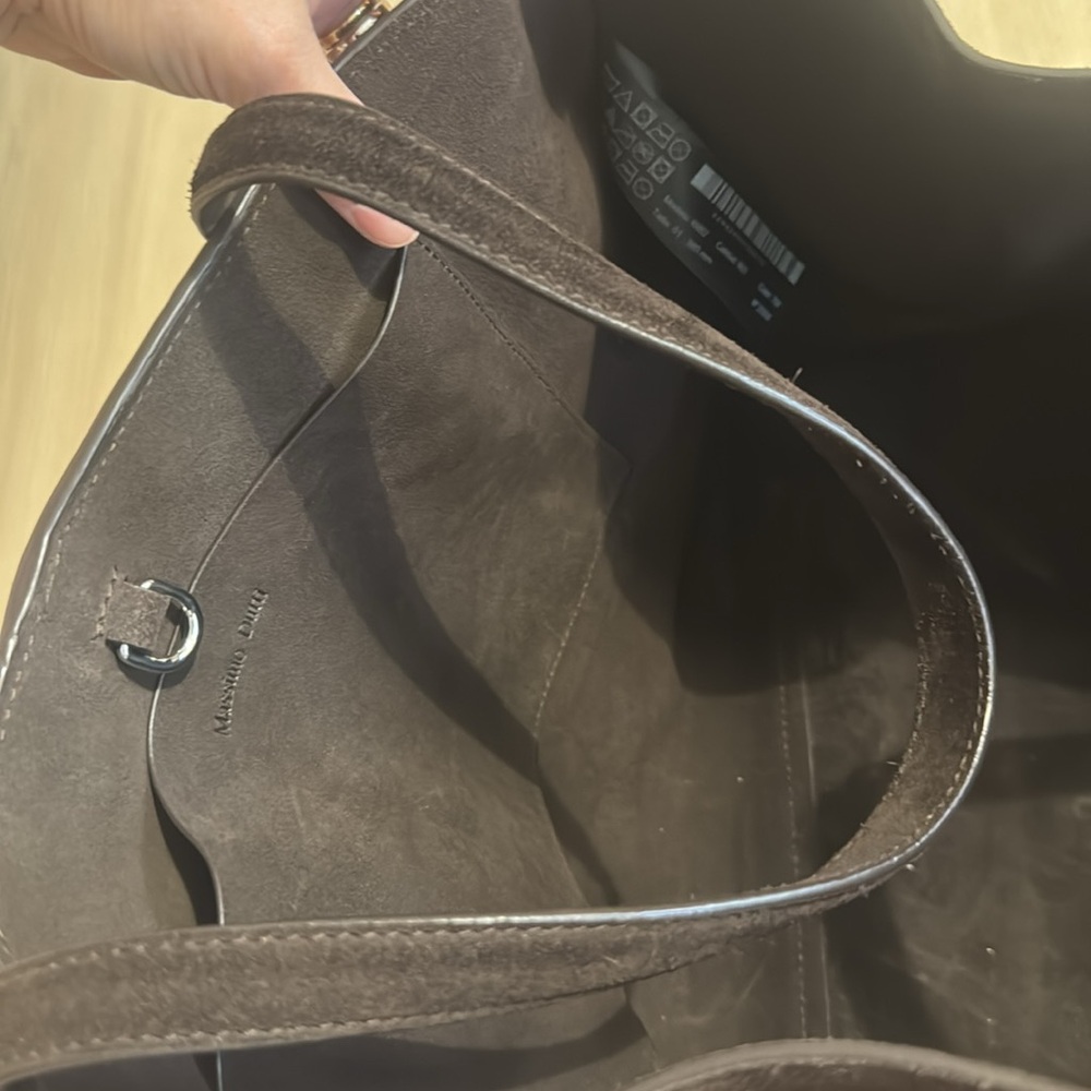 Massimo Dutti Elegant Brown Suede Tote Bag - Picture 9 of 11